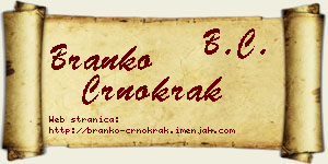 Branko Crnokrak vizit kartica